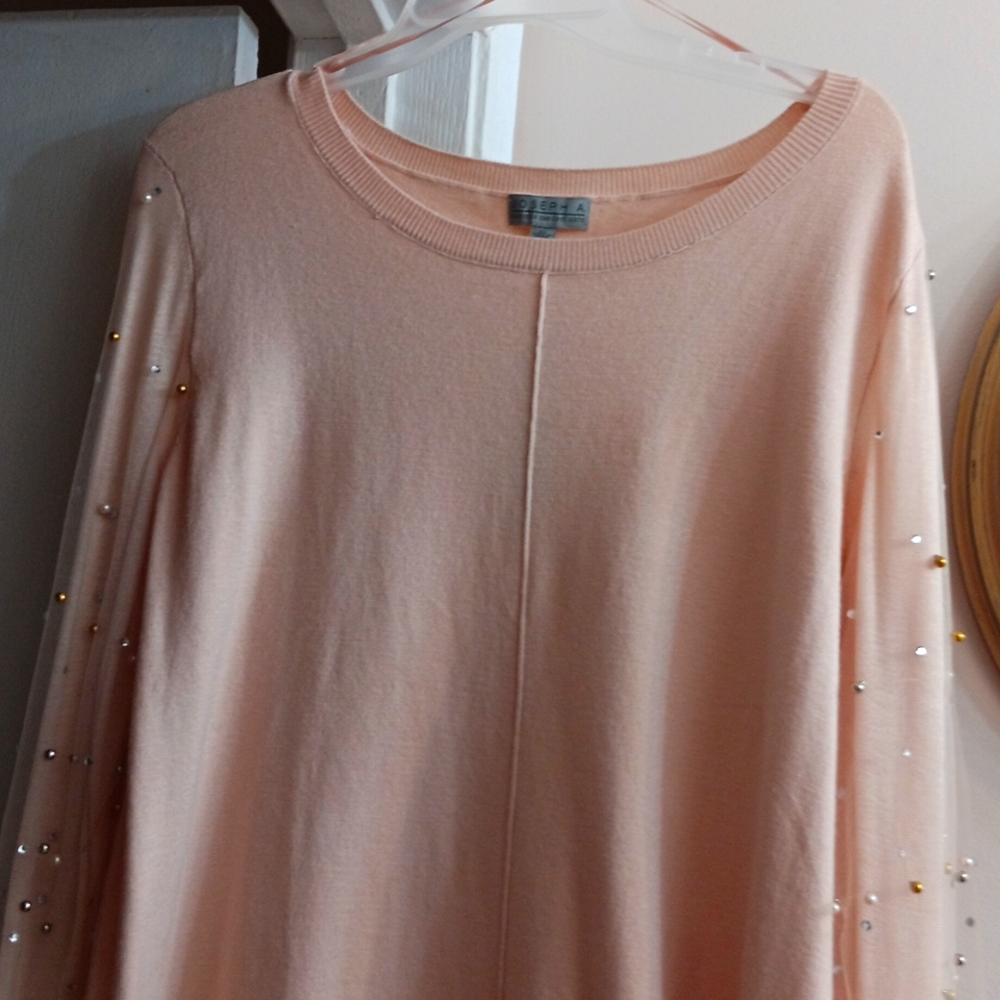 Joseph A. Pink Tulle Lite Weight Sweater